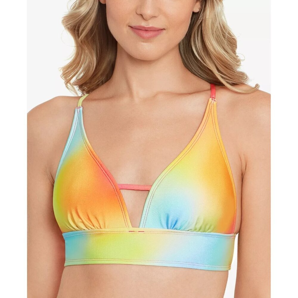 Salt & Cove Juniors Size XS Colorful Ombre Printed Front-Tab Bikini Top 1750
